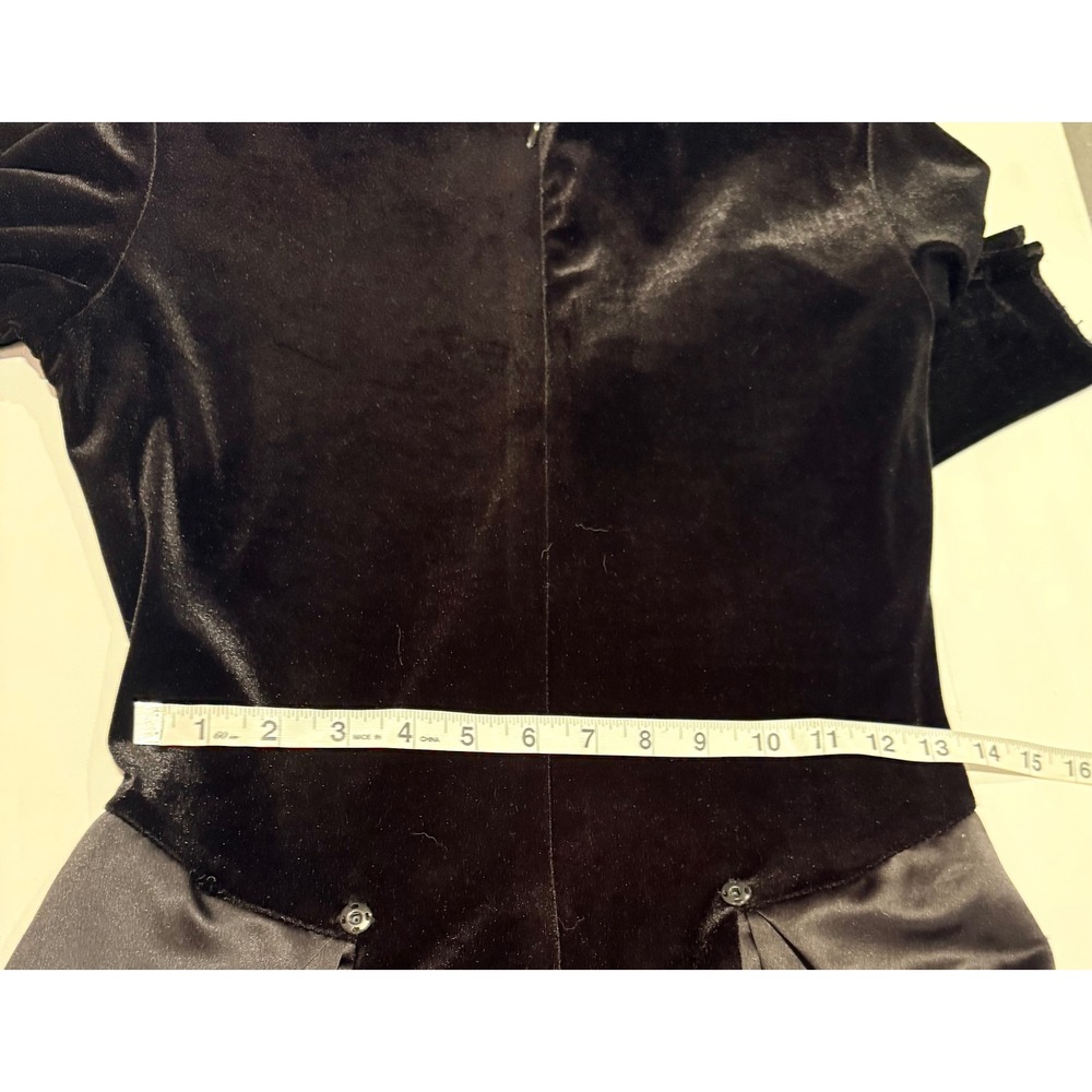 Vintage Black Velvet Dress XS Whimsigoth Goth Witchy Dark Academia Grunge Emo - Picture 9 of 14